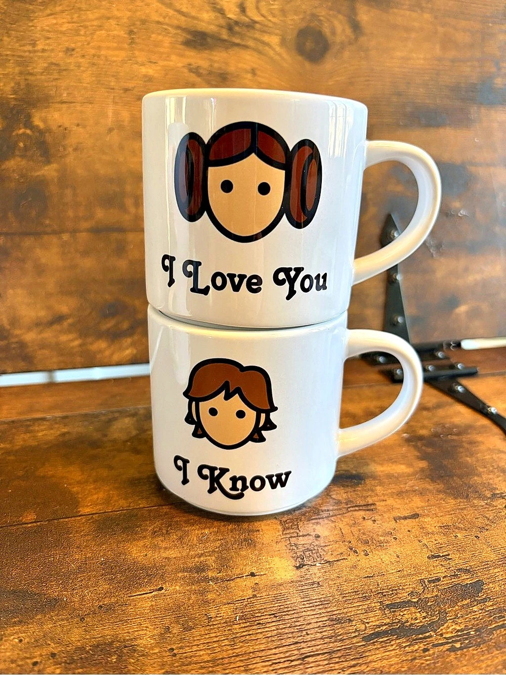 Star Wars Han Solo and Princess Leia I Love You I Know Stacking Mug Set Mug Set